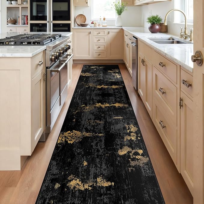 Washable Area Rugs 2'x8' Non-Slip Modern Abstract Soft by RELEANY