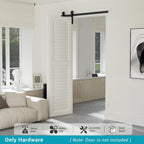 36" Bi-Folding Sliding Barn Door Hardware Track Kit,Smoothly&Quietly,Side Mounted Black Roller,Easy Install,Door Not Included [Fit Double 16" Bifold Doors]