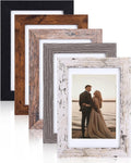 Fixwal 5x7 Picture Frames Set of 5 with Tempered Glass, MDF, Multicolor