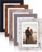 Fixwal 5x7 Picture Frames Set of 5 with Tempered Glass, MDF, Multicolor
