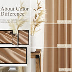 Nanspring Camel Linen Curtains for Living Room Extra Long 132 Inches Long Back - Image 3