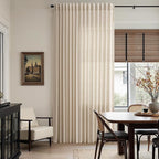 Nanspring Grey Flax Curtains 96 Inch Length 2 Panels Set - Image 6