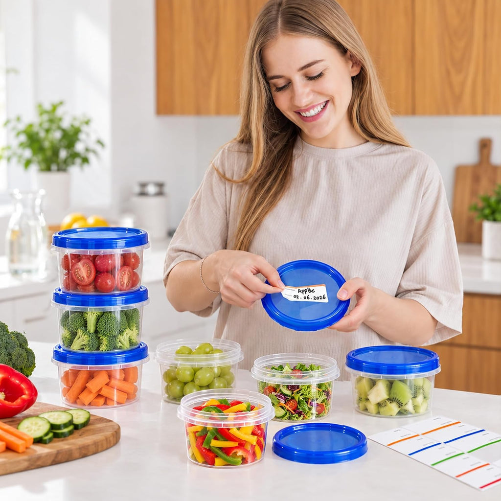 16 Pack 16 oz Reusable Freezer Storage Containers with Twist Top Lids