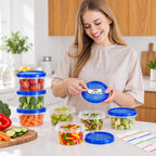 16 Pack 16 oz Reusable Freezer Storage Containers with Twist Top Lids