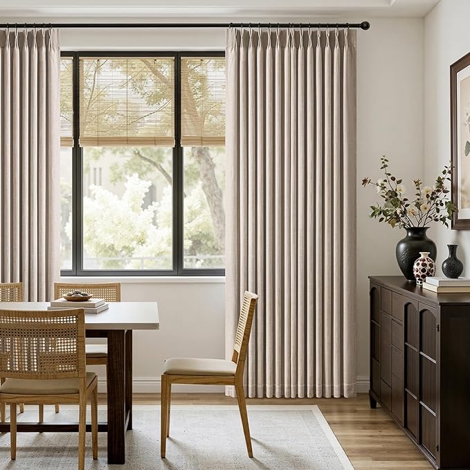MIULEE Pinch Pleated Thick Linen Curtains 90 Inches Long 2 Panels - Image 5