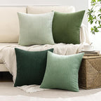 MIULEE Boho Farmhouse Sage Green Throw Pillow Covers 20x20 Inch Set of 4 - Image 3