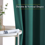 NICETOWN Blackout Hunter Green Curtains 84 inches Long, Grommet Room Darkening - Image 5