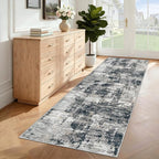 2x7 Runner Rug for Hallway, Washable Modern Abstract Runner Rugs Neutral Soft - Image 4