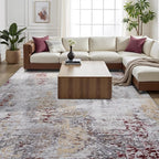 Toneed Abstract Area Rug 6x9 Modern Washable Rug Soft Non Slip Rug Low Pile - Image 2