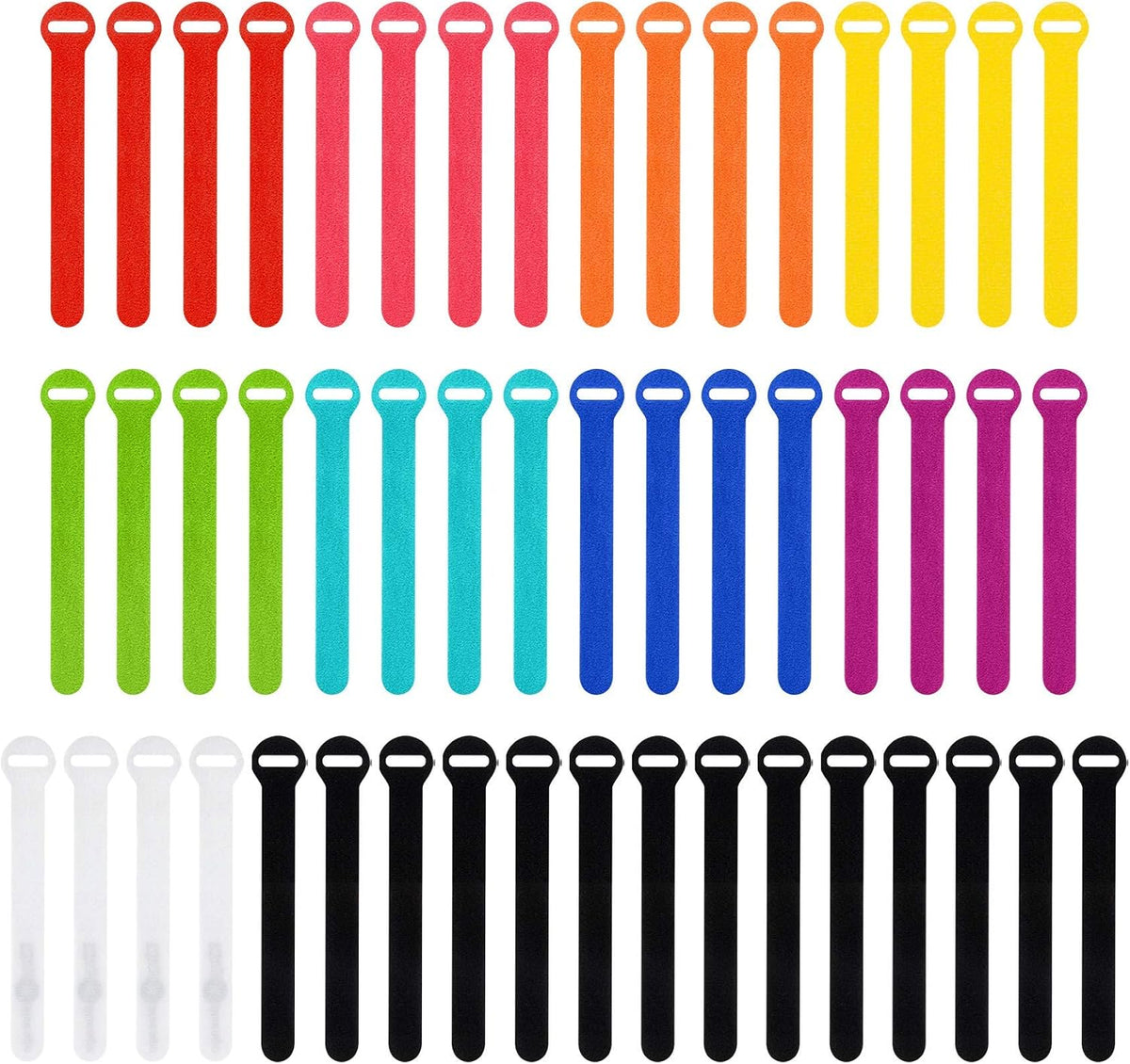 Self-Gripping Cable Ties by Wrap-It Storage - 5" (50-pack) Multicolor
