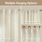 LAMIT Natural Linen Semi Sheer Curtains 78 Inch - Image 3