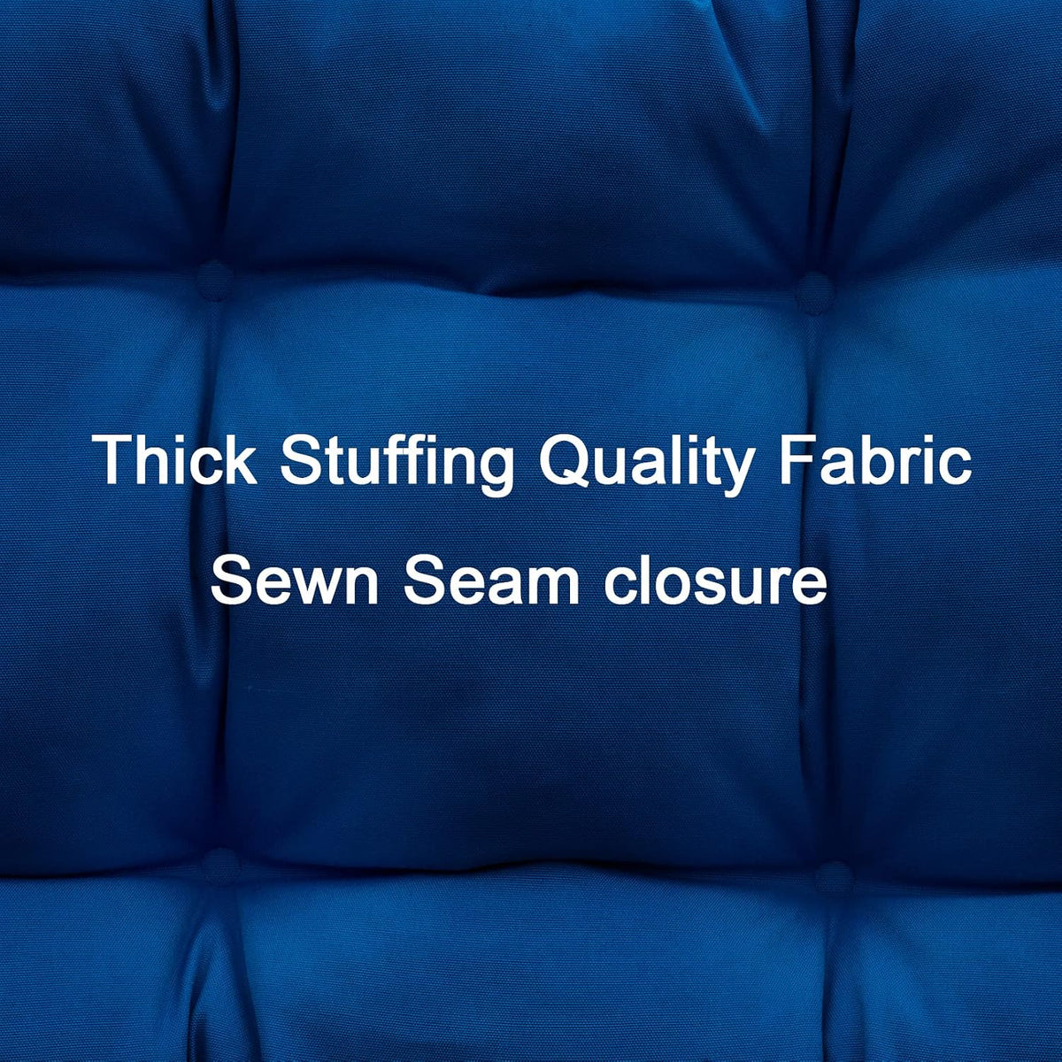 QILLOWAY Outdoor Swing Cushion Waterproof Replacement Cushion for 3 Seater Porch Patio Bench, 51 Inch Polyester Outdoor Cushion with Backrest & Ties, Royal Blue
