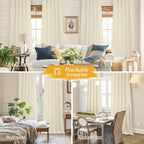LAMIT Natural Light Beige Linen Curtains 84 inch Long 2 Panels, Soft Thick - Image 6