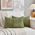 Fancy Homi 2 Packs Moss Green Lumbar Decorative Throw Pillow Covers 16x32 Inch - Image 5