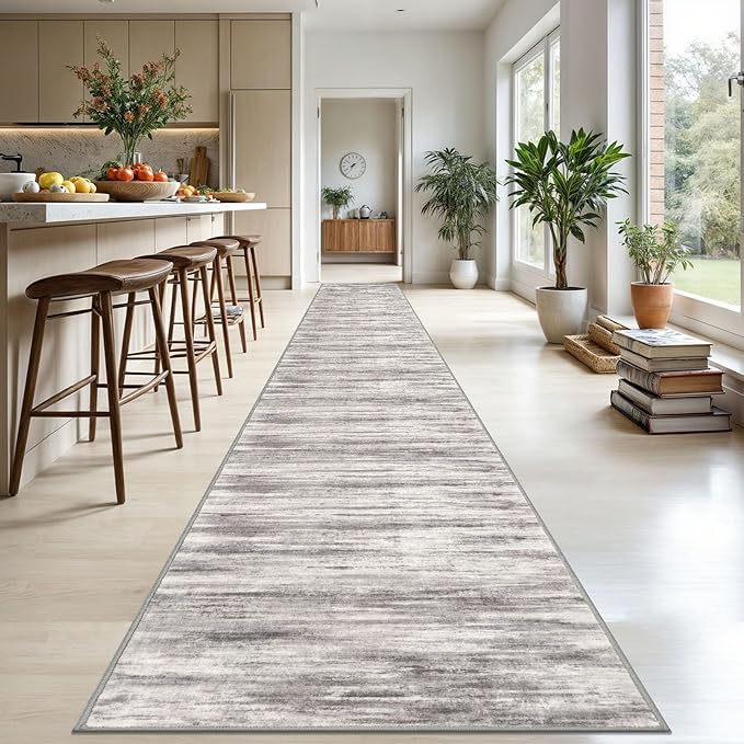 KOZYFLY Modern Abstract Washable Long Runner Rug 2.6x20 Hallway Rug Runner - Image 3