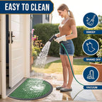 Smiry Half Circle Front Door Mat Outside Entrance, Heavy Duty Sturdy Natural - Image 6