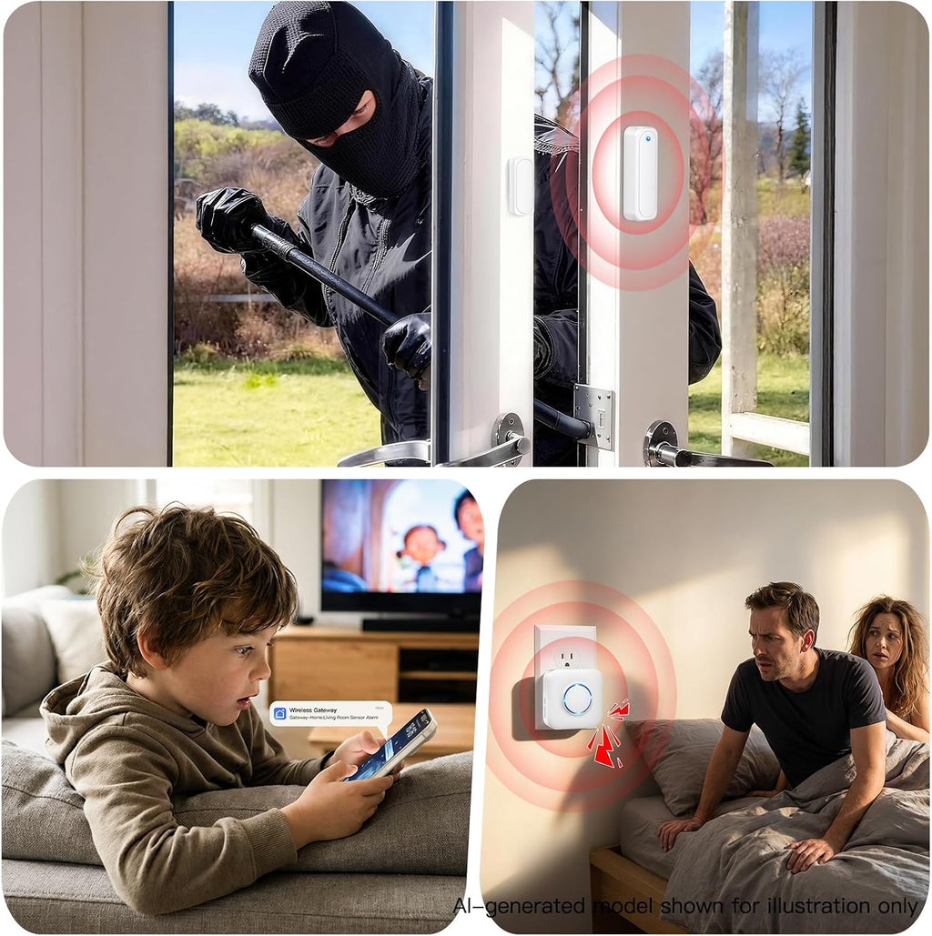 WiFi Door Sensor Chime, Smart Door Open Alert Window Sensor