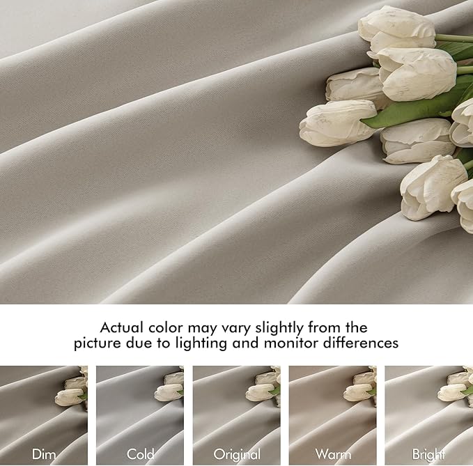 MIULEE Natural Back Tab Blackout Curtains 90 Inches Long 2 Panels Set - Image 8
