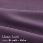 Nanspring Plum Linen Curtains 90 Inch Long 2 Panels Set - Image 5
