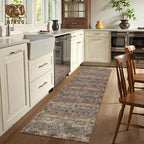 Washable Area Rug 2'6'' x 8' Vintage Traditional Persian Mat - Image 4