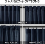 Navy Blue Linen Curtains 90 inch Length - Image 3