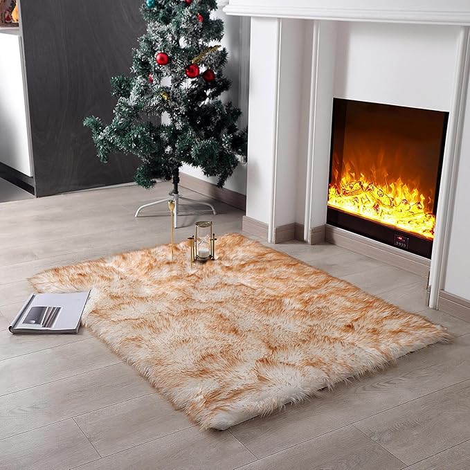 linmopm Faux Fur Rug Sheepskin Shag Fluffy Fuzzy 3x4 ft Rugs by Limopmfauxfurproducts