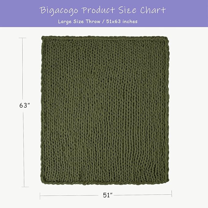 Bigacogo Chunky Knit Throw Blanket - Image 2