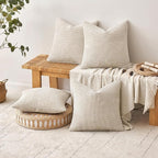 MIULEE Pack of 4 Couch Throw Pillow Covers 16x16 Inch Cream Soft Decorative - Image 4