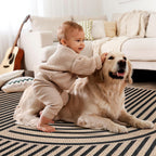 Tangsoo Easy Jute 5x7 Large Washable Non-Slip Area Rug for Dining Room