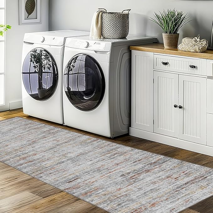 Washable Runner Rugs 3x10 Abstract Kitchen Runner Rug Non Slip Backing - Image 8