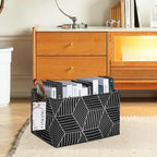 Rectangular Black Cube Storage Bin Nursery Hamper