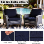 4Pcs Outdoor Cushion Covers, Patio Cushion Covers, Stretch Elastic Slipcovers - Image 4