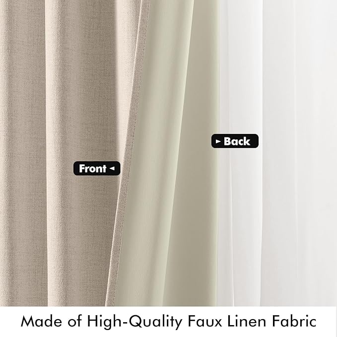 MIULEE 100% Blackout Linen Curtains - Image 6