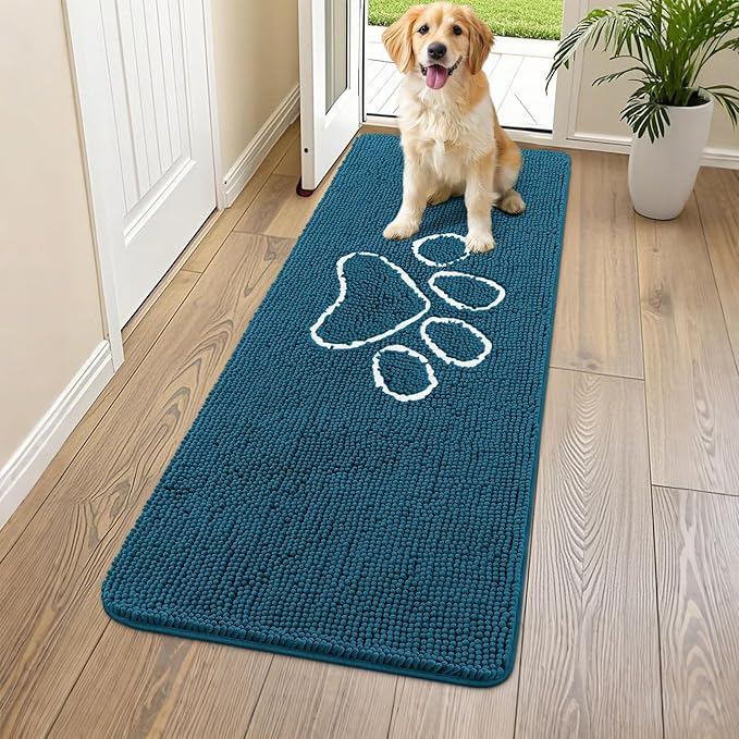 Smiry Dog Door Mat for Muddy Paws, Absorbent Dirt Trapper Non Slip Quick Dry by Smiry