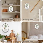 Gnmduw Eucalyptus Leaves Leaf Oval Wall Art Framed, Sage Green Cooking Canvas Prints Hanging Decor, Meals and Memories Are Made Here Wall Decor for Kitchen Home, Chef Gifts for Women Men, 8.7x11.3in