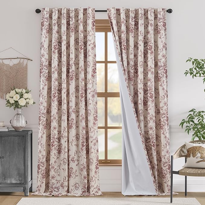 jinchan Blackout Floral Curtains by JINCHAN