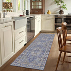 Washable Area Rug 2'6'' x 8' Vintage Traditional Persian Mat - Image 4