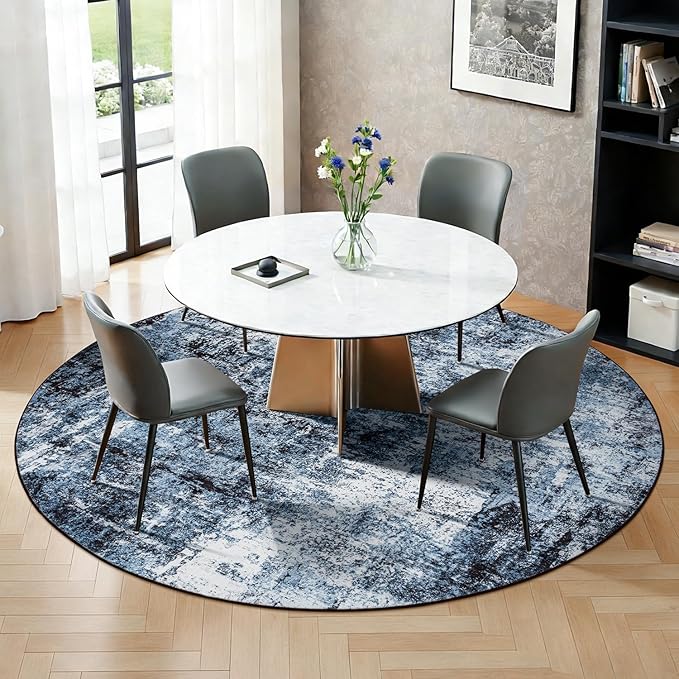 Rugflix Round Area Rugs 6Ft for Living Room, 6x6 Washable Rug Stain-Resistant - Image 3