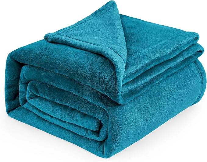 Bedsure GentleSoft Fleece Blankets King Size Teal by BEDSURE