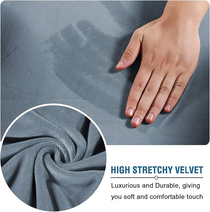 H.VERSAILTEX Wingback Chair Covers Velvet Plush Wing Chair Slipcover 1 Piece - Image 3