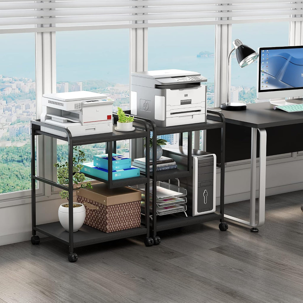 Fannova Printer Stand with Storage Shelf for PC Computer Tower CPU Shredder