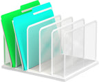 Kuntine.B 5-Section Upright Desk File Organizer White 1 Pack