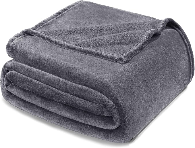 Exclusivo Mezcla Fleece Dark Grey Throw Blanket - Image 8