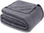 Exclusivo Mezcla Fleece Dark Grey Throw Blanket - Image 8