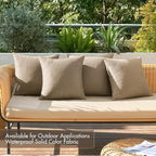 MIULEE Pack of 4 Decorative Outdoor Throw Pillow Covers Linen Waterproof Pillow - Image 2