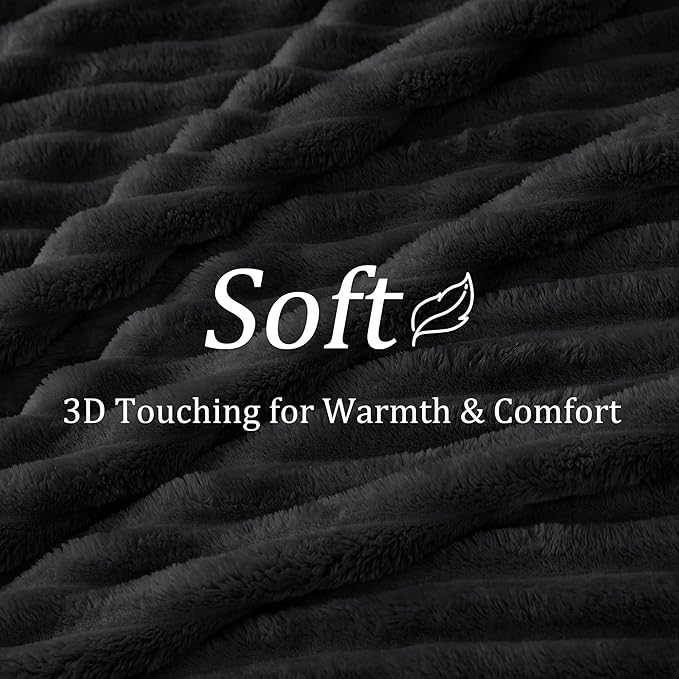 BEDELITE Fleece Black Throw Blanket - Image 4