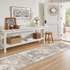 UERMEI 2X8 Washable Runner Rug for Hallway: Soft Neutral Modern Abstract Area - Image 2