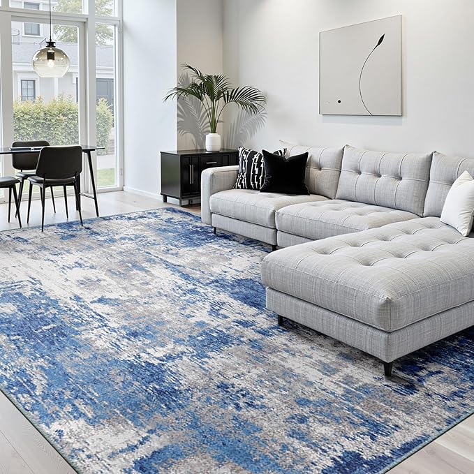 Washable Area Rugs 6'x9' Non-Slip Modern Abstract Soft - Image 3