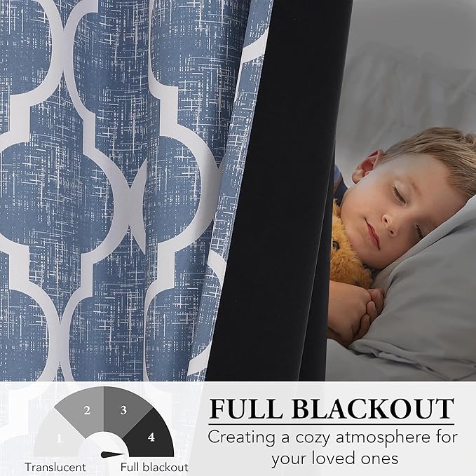 Beauoop 100% Blackout Curtains 72 Inches Long 2 Panels - Image 5