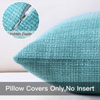 Artscope Outdoor Waterproof Throw Pillow Covers 18x18 Inch Decorative Linen Outdoor Pillows Cushion Case for Patio Couch Sofa - Turquoise